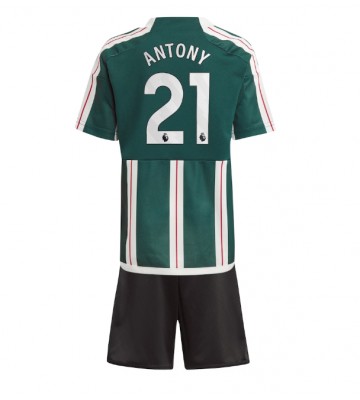 Manchester United Antony #21 Replika Babytøj Udebanesæt Børn 2023-24 Kortærmet (+ Korte bukser)